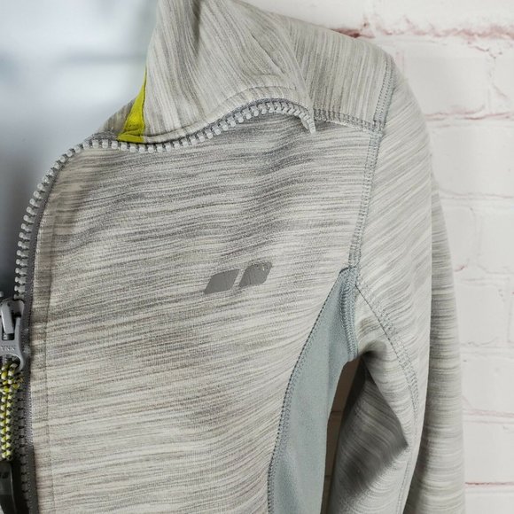 Koppen Womens XS Gray Spacedye Athletic Full Zip Running Jacket  Hand Holes - Picture 3 of 12